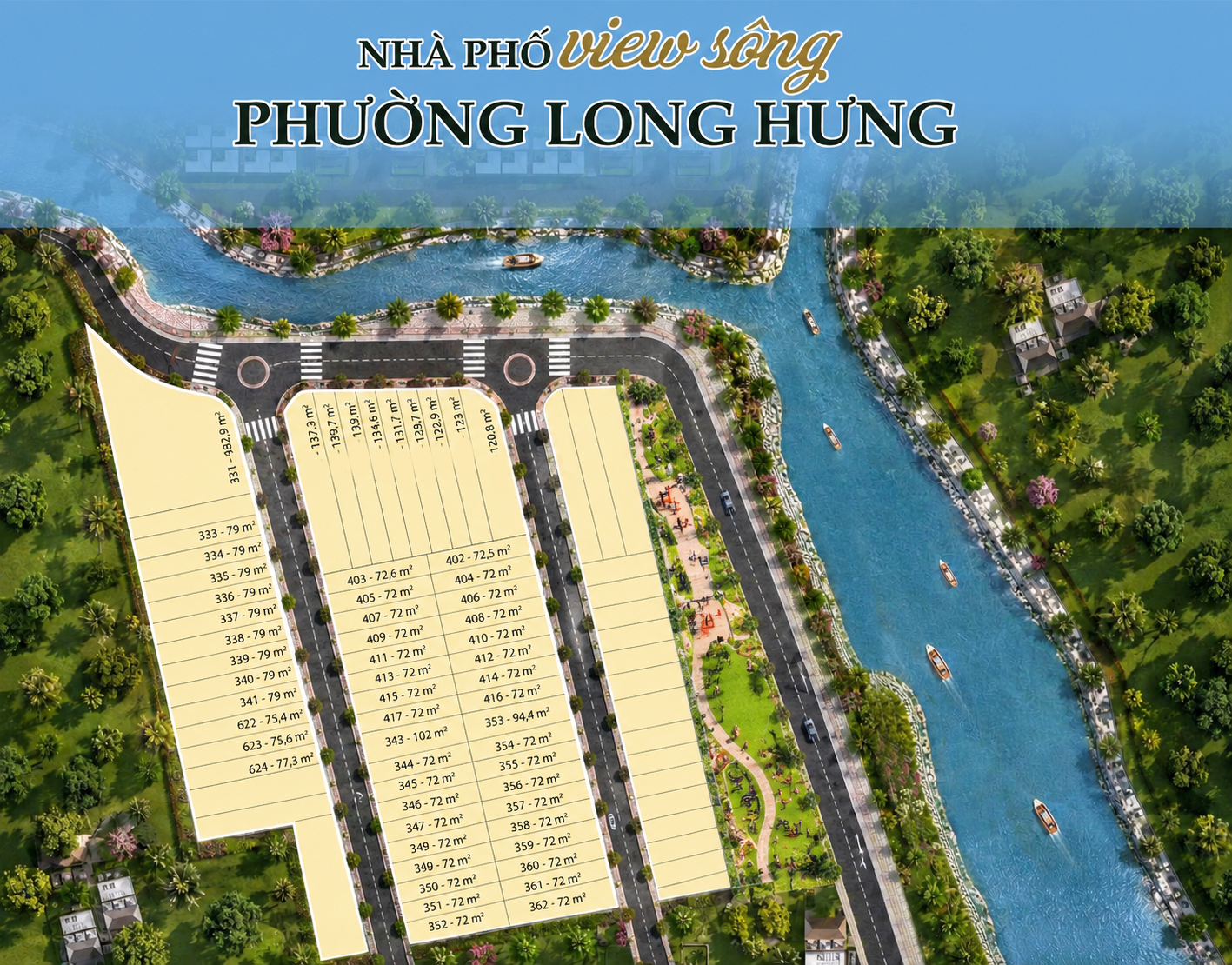 Mặt bằng phân lô 4 dãy